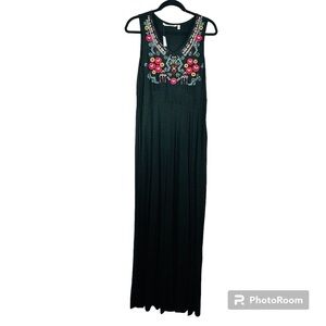 Soft Surroundings embroidered collar maxi dress size S